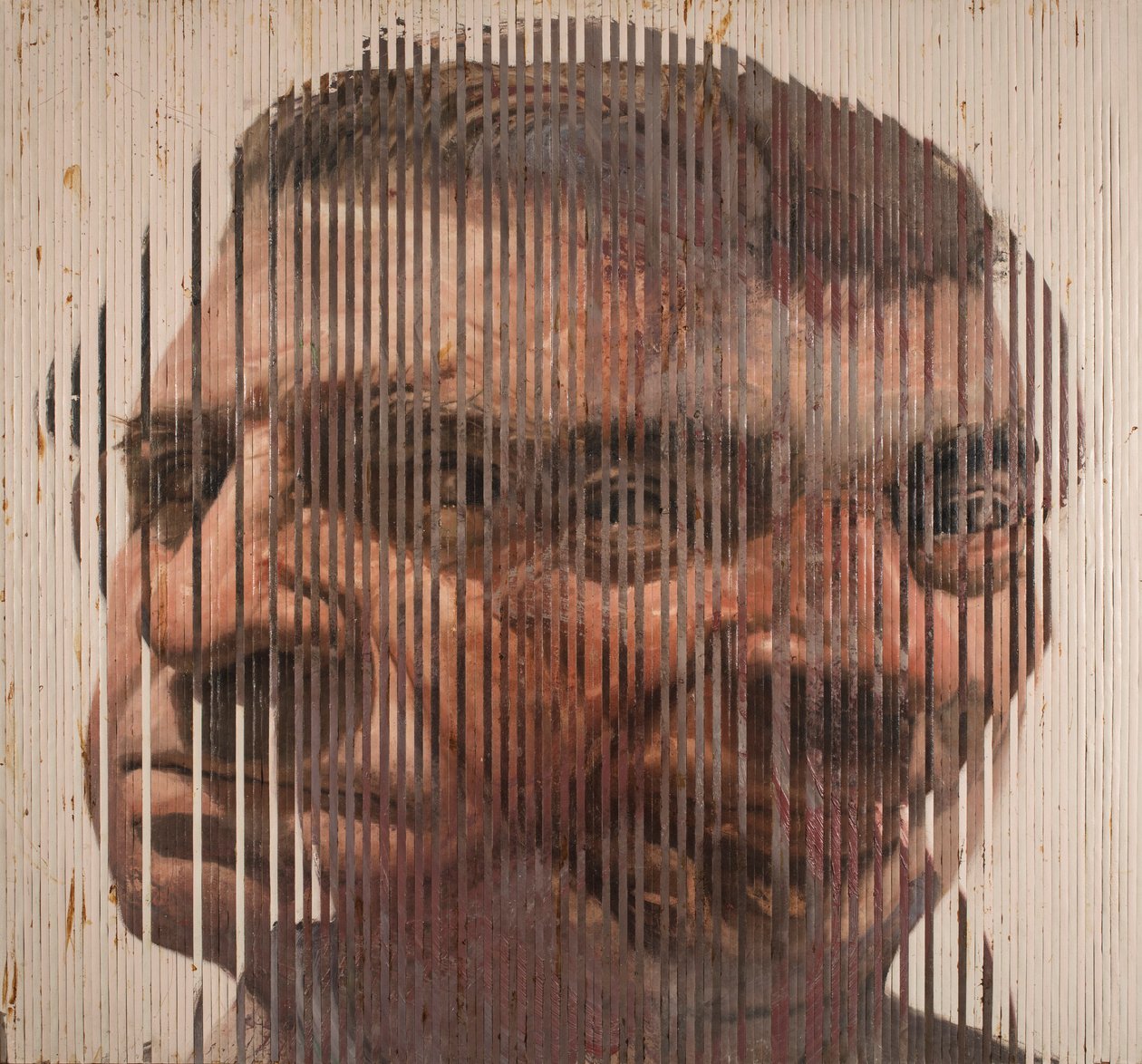 Fusioni Volti II, 2006 (olie på lærred skåret ud og sat på plade) af Nicola Pucci