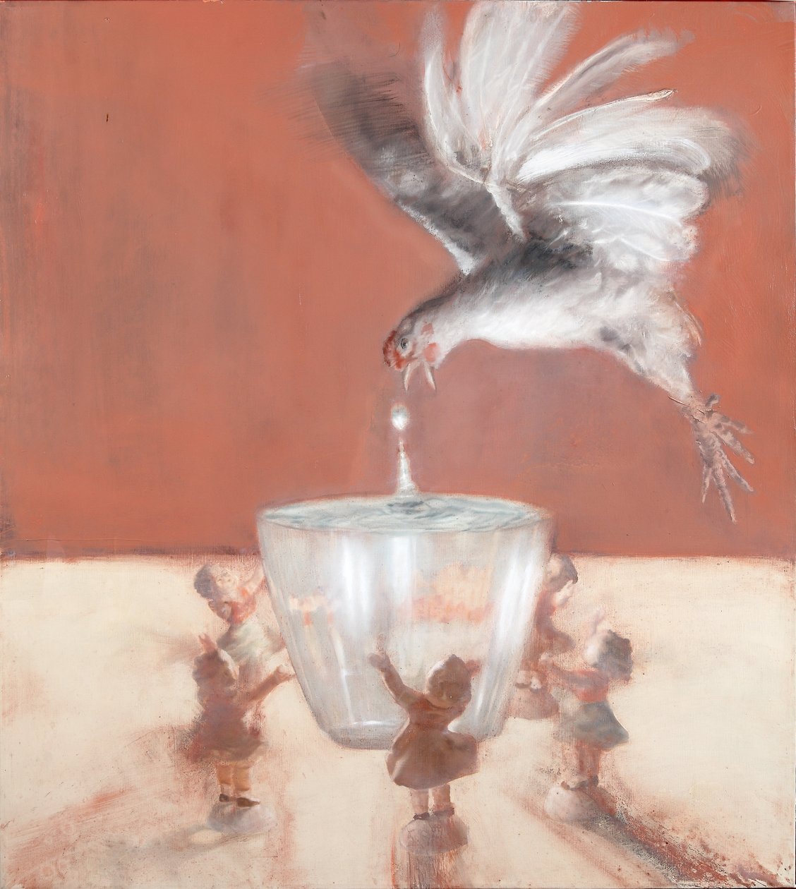 Hane med vase, 2013 (olie på lærred) af Nicola Pucci