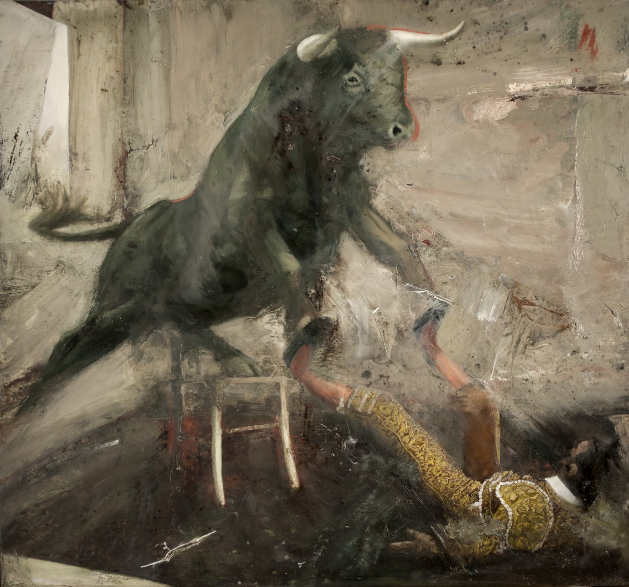 Toro-stol og torero, 2017 (olie på lærred) af Nicola Pucci