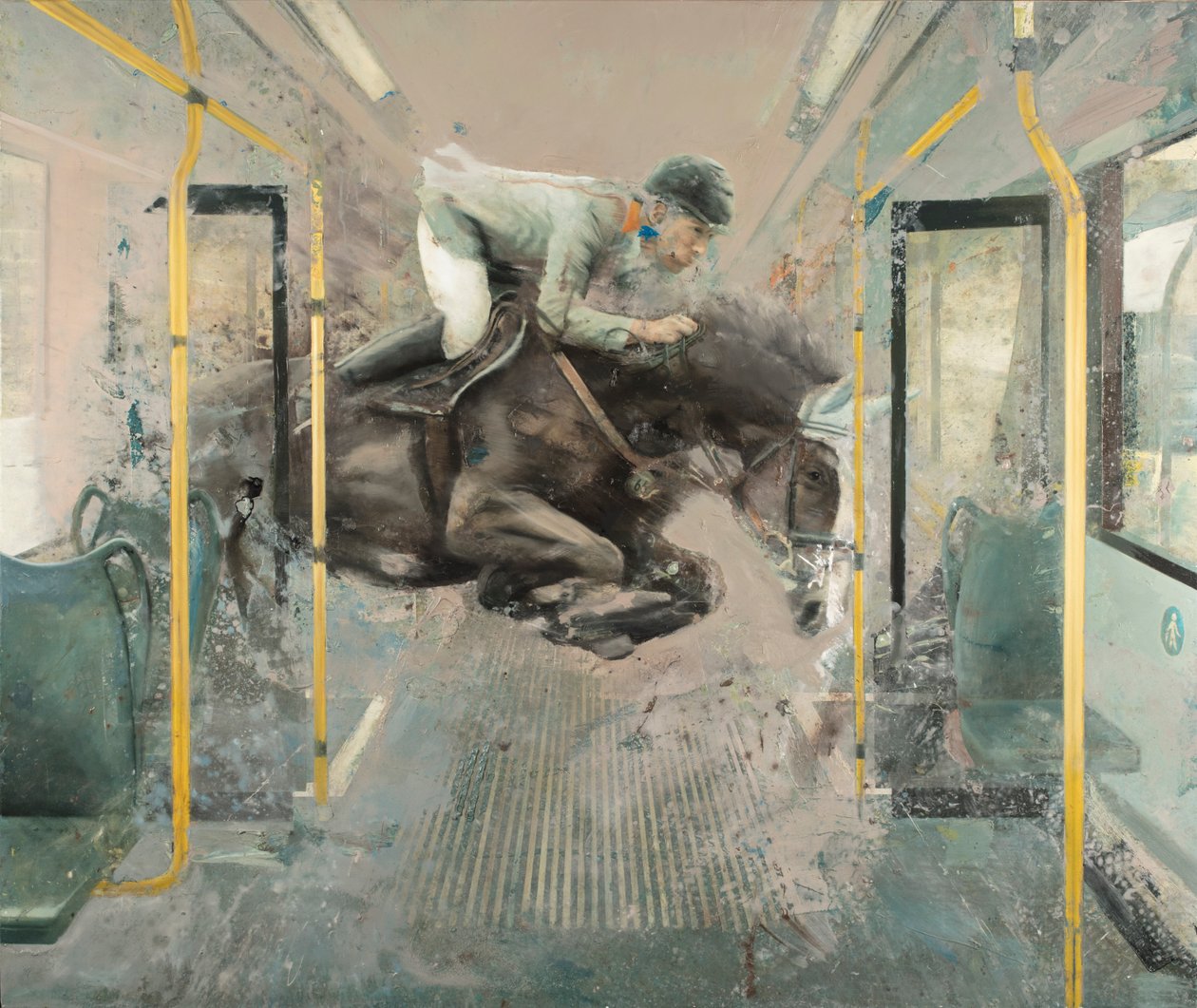 Sporvognsspring II, 2019 (olie på lærred) af Nicola Pucci