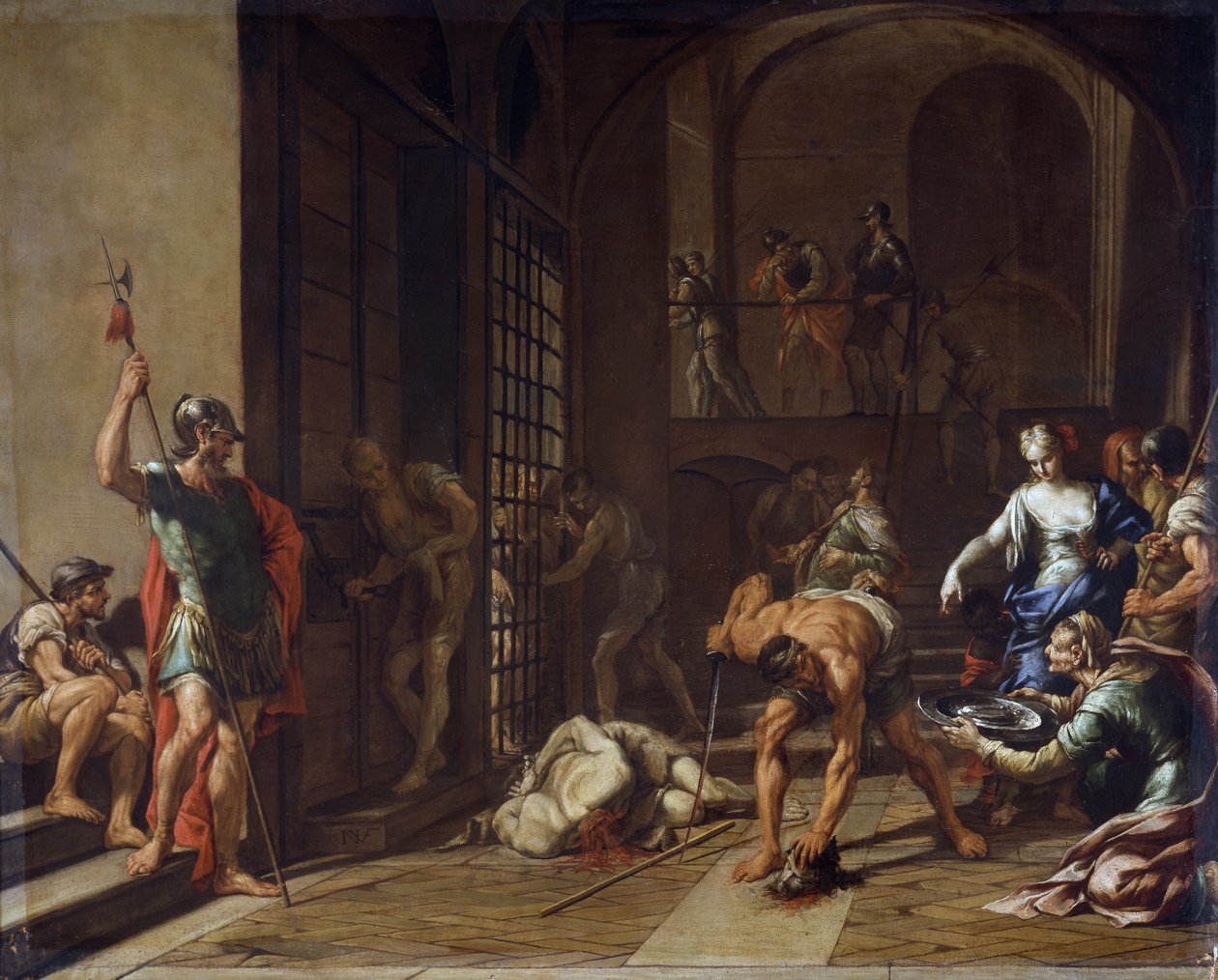 Halshugningen af Johannes Døberen af Nicola Vaccaro (1634-1709, eller ca. 1720), olie på lærred af Nicola Vaccaro