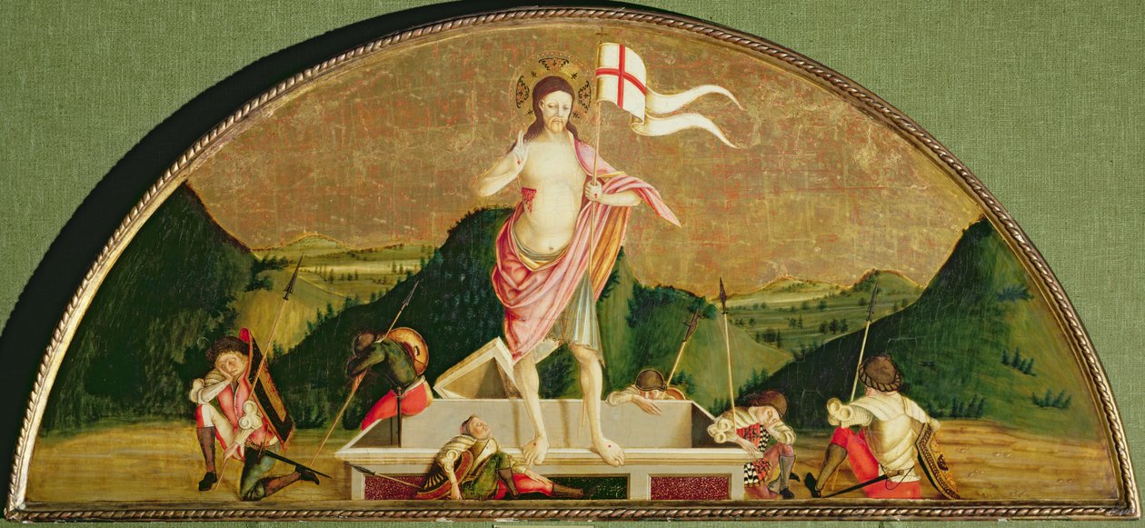 Den opstandne Kristus (olie på panel) af Nicola de Maestro Antonio