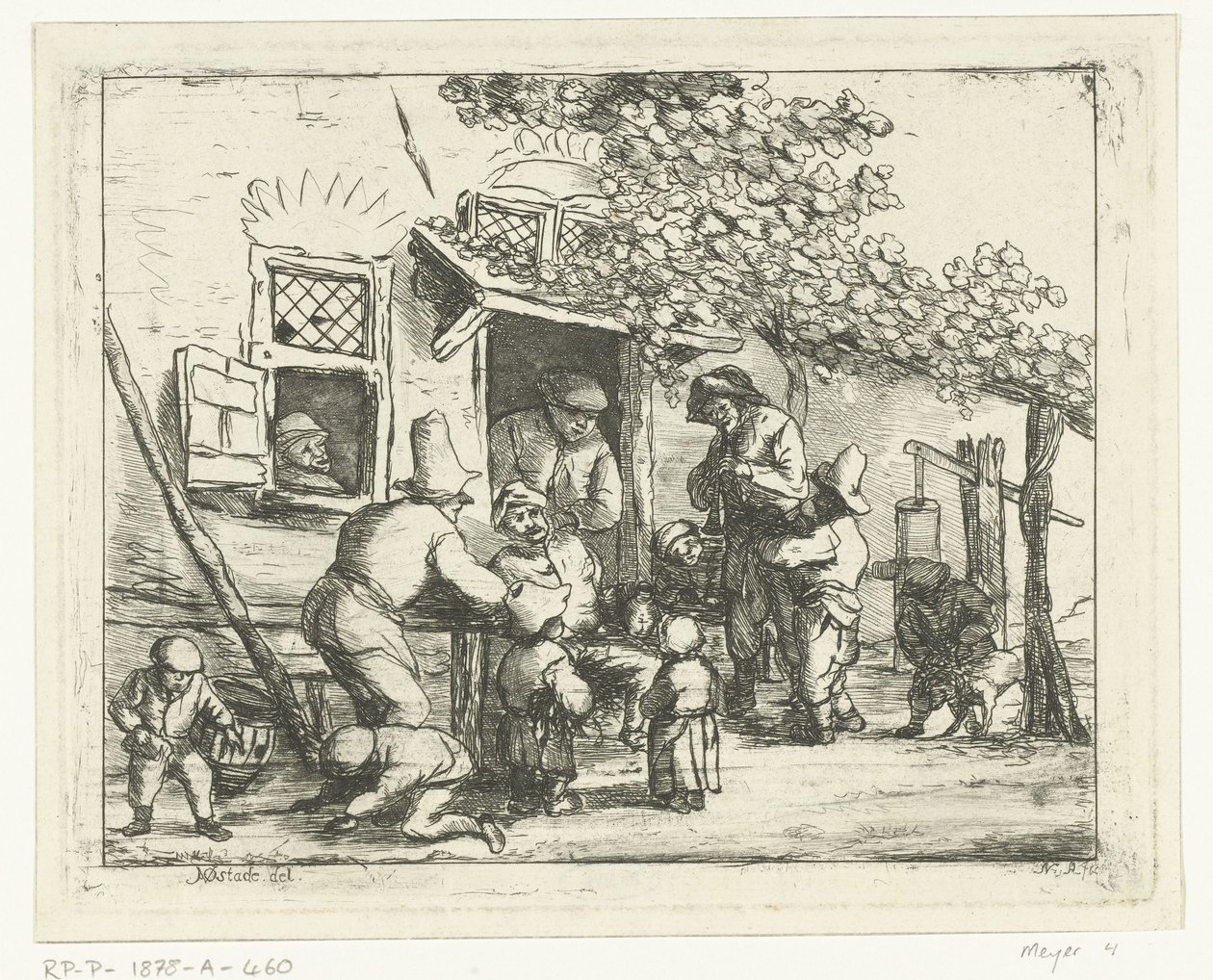 To gademusikanter foran et hus af Nicolaas Albrecht