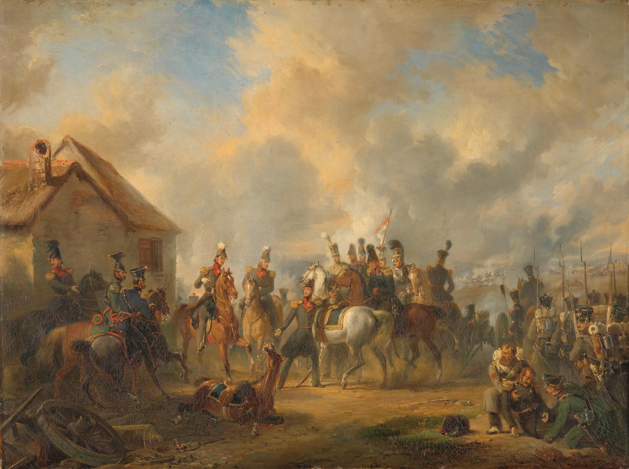 Slaget ved Bautersem under de ti dages kampagne Forlovelsen hos Bautersem af Nicolaas Pieneman (signed by artist)