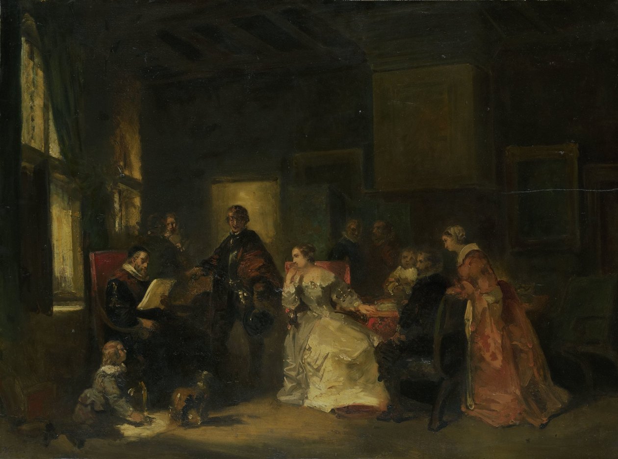 Historisk scene med William the Silent? af Nicolaas Pieneman