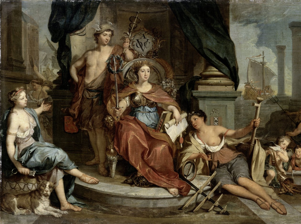 Apotheosis of the Dutch East India Company (Allegory of the Amsterdam Chamber of Commerce of the VOC) af Nicolaas Verkolje