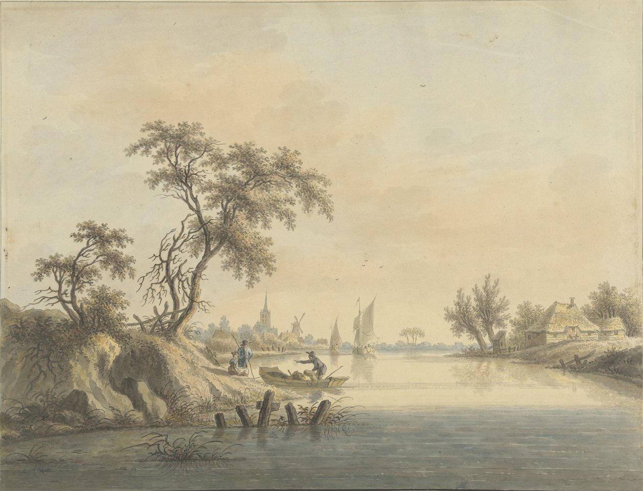 Udsigt over landsbyen Elst aan de Maas af Nicolaas Wicart