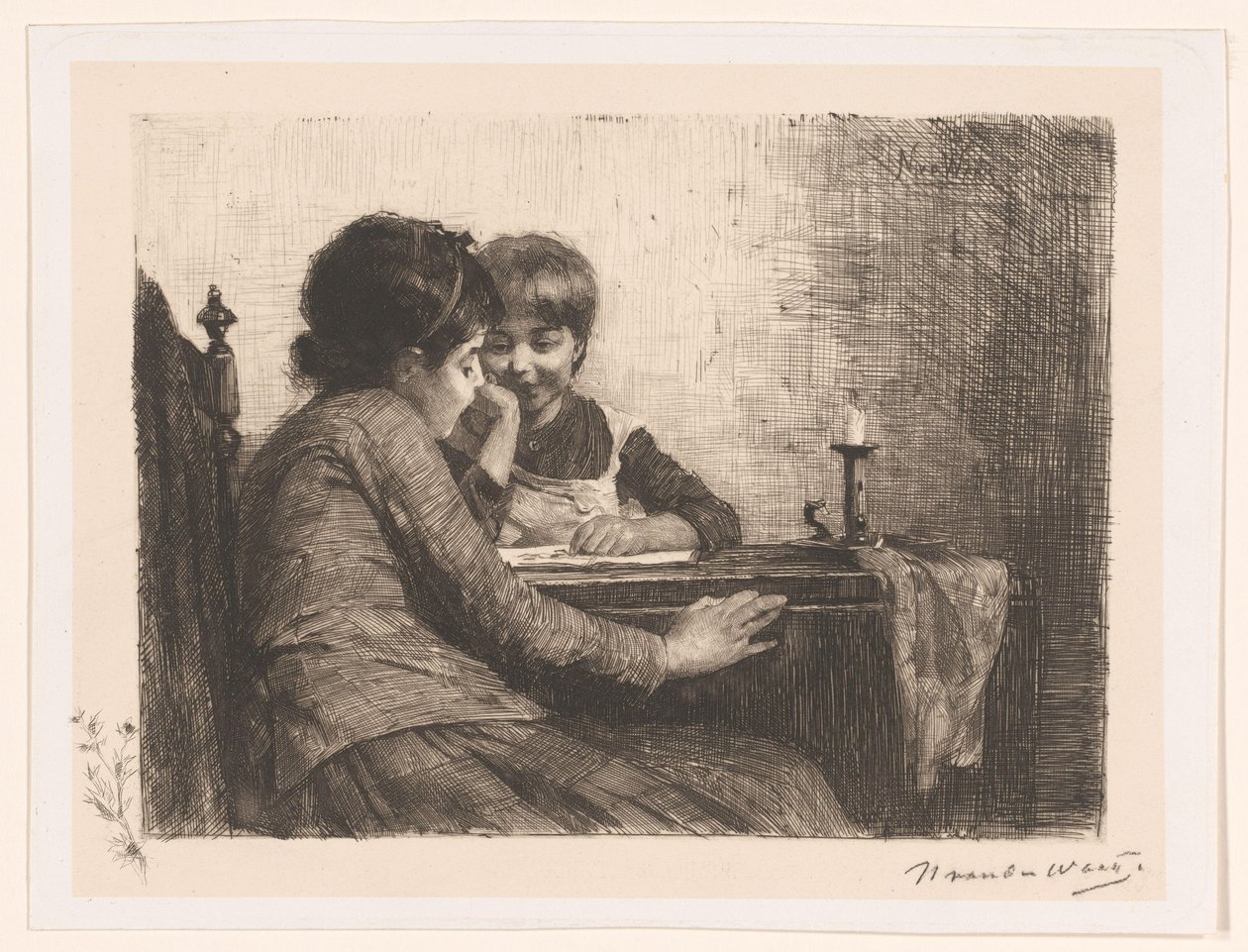kunst påskønnelse af Nicolaas van der Waay (signed by artist)