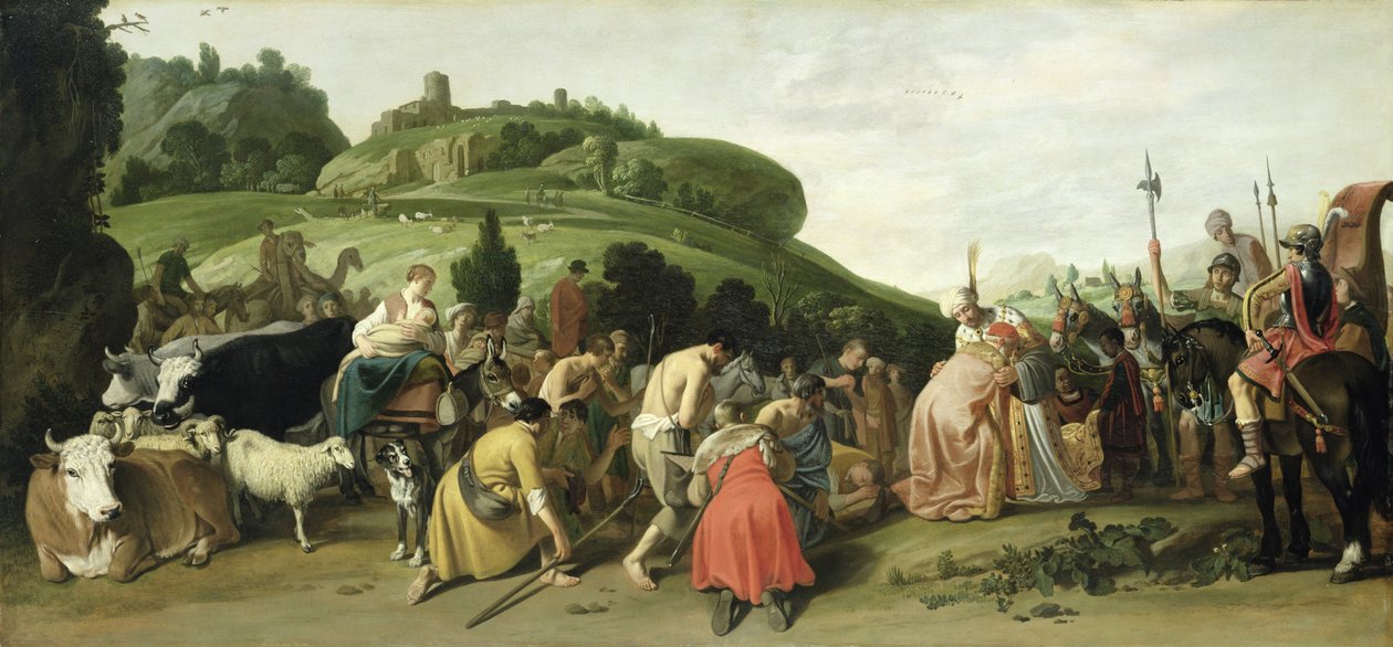 Josef tager imod sin far i Egypten, 1628 af Nicolaes Cornelisz Moeyaert