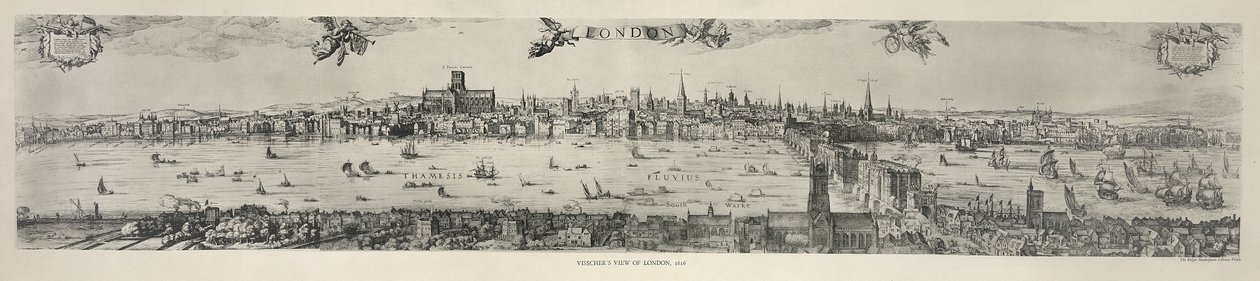 Panorama over London, 1616 af Nicolaes Jansz Visscher