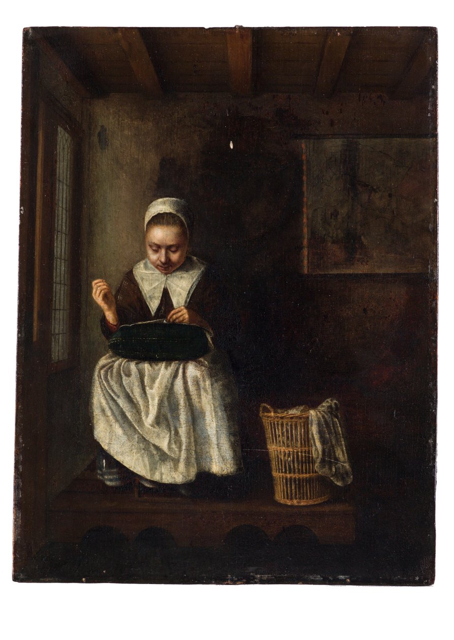 En pige sy af Nicolaes Maes