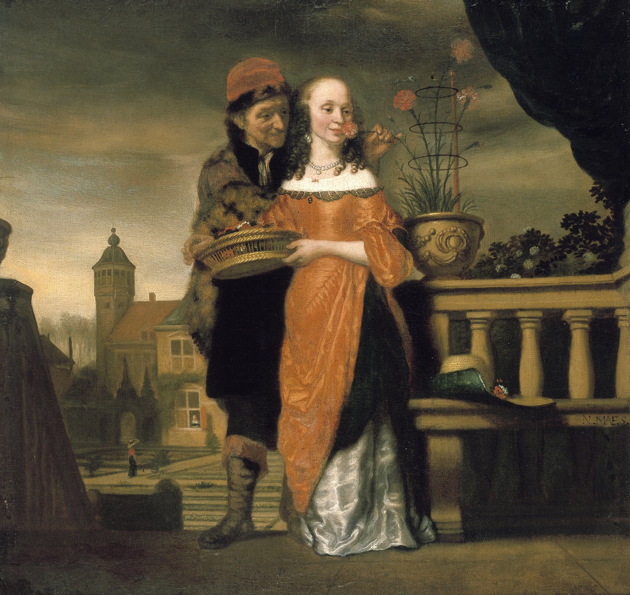 En allegori om lugtesansen, 1600-tallet af Nicolaes Maes