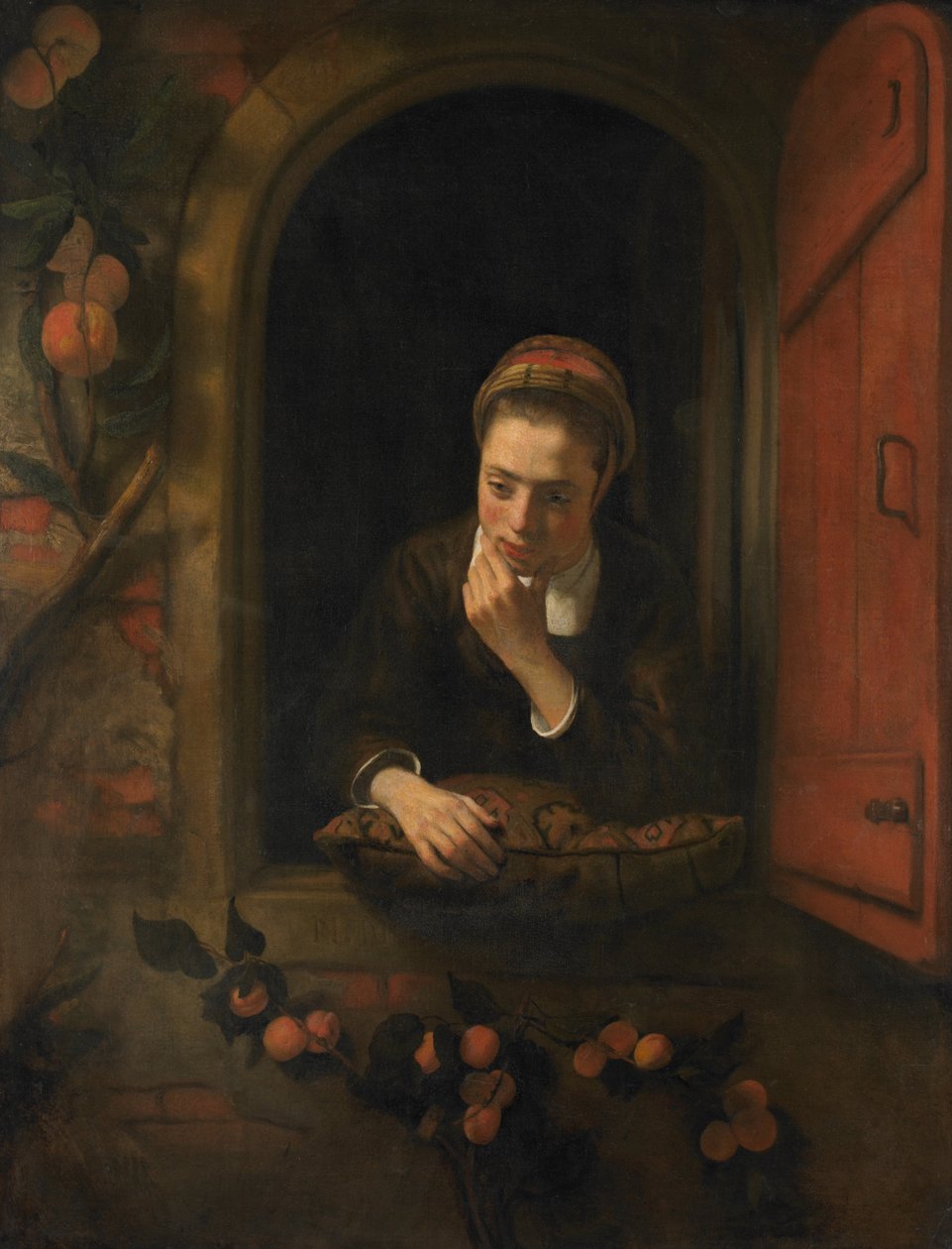Pige ved vinduet, kendt som The Pensive af Nicolaes Maes