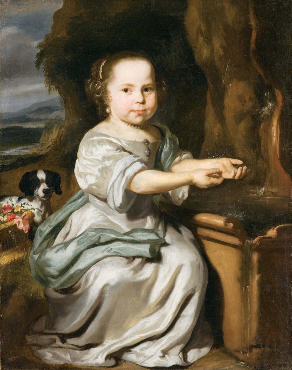 Portræt af en pige, ca. 1664 af Nicolaes Maes