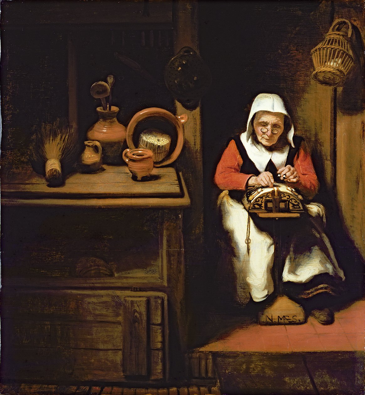 Snøremageren af Nicolaes Maes
