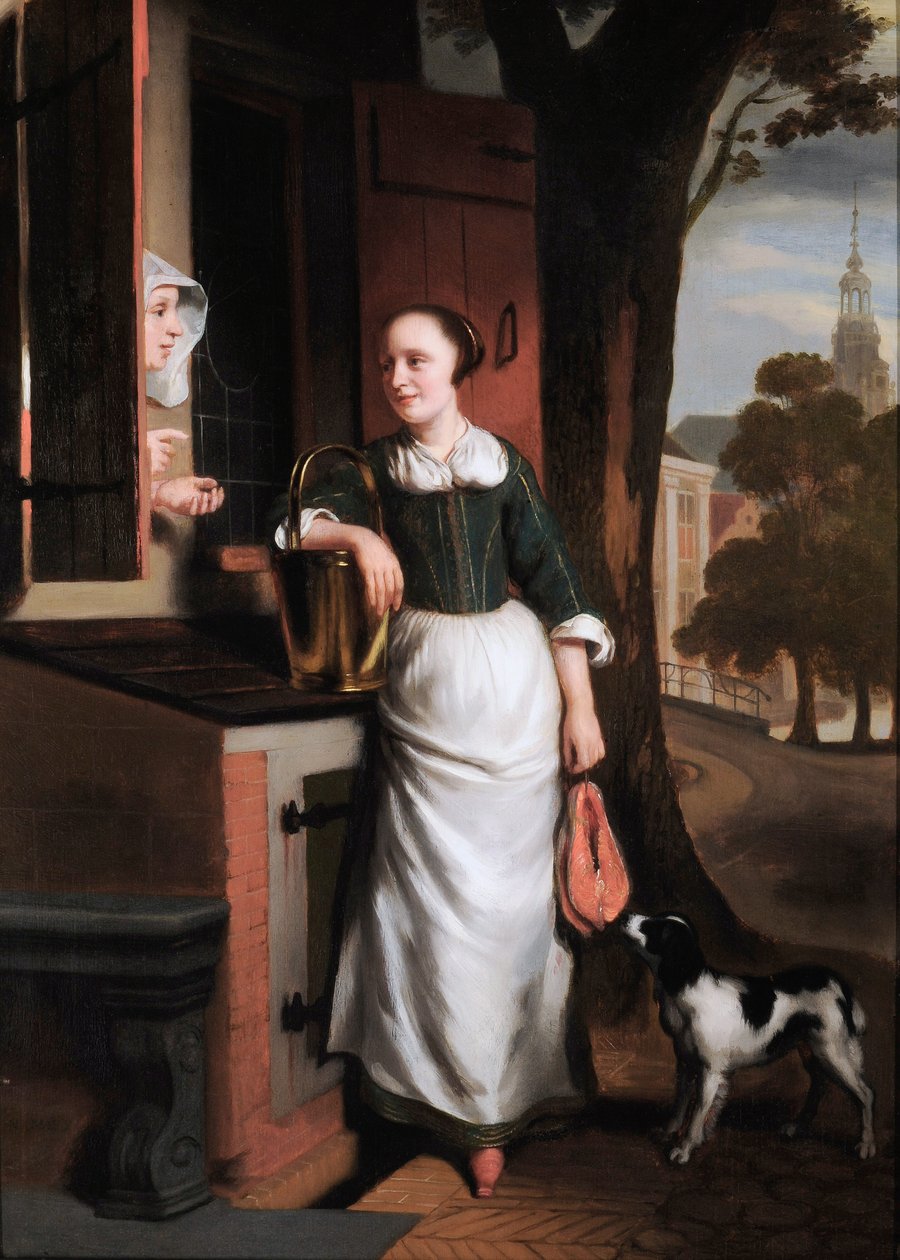 To snakkende husmødre af Nicolaes Maes