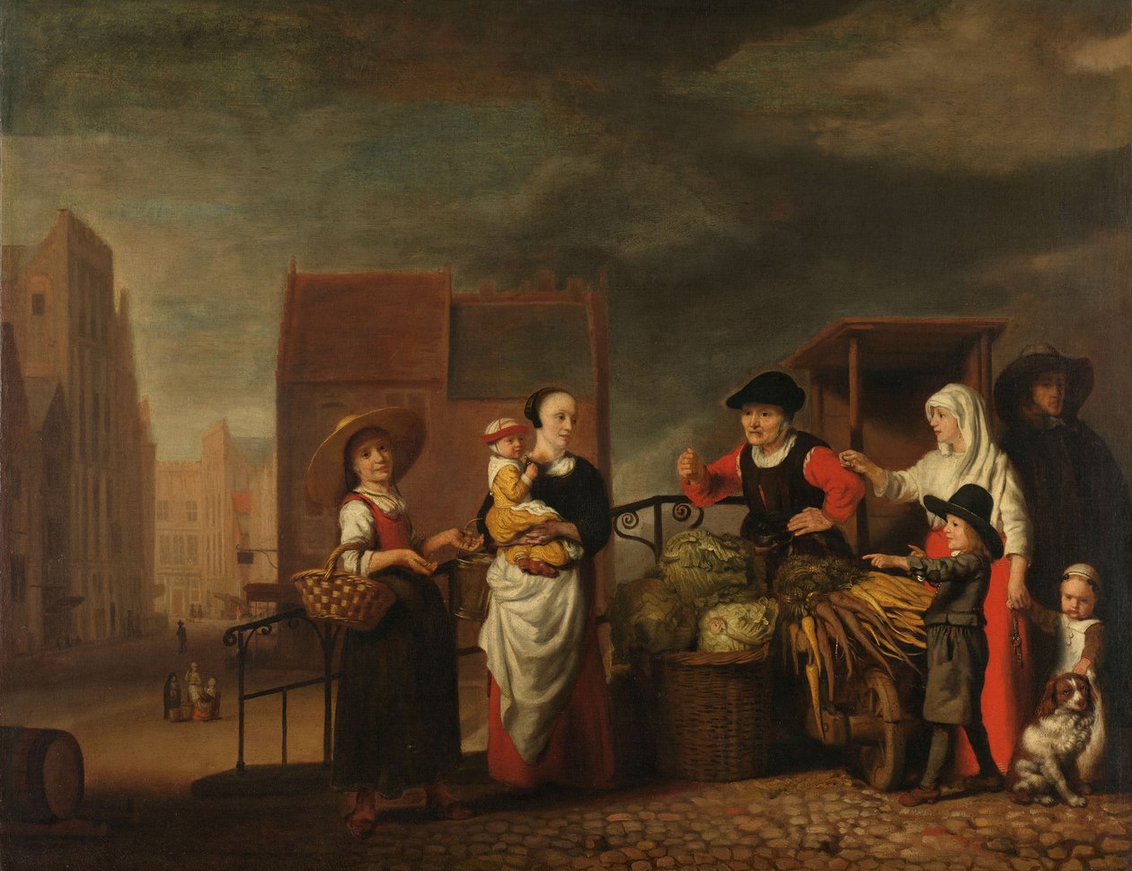 Grøntsagsmarked, 1655-65 af Nicolaes Maes