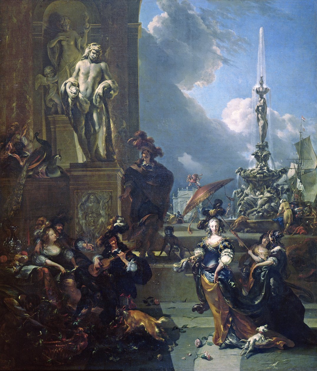 Koncert på en offentlig plads af Nicolaes Pietersz. Berchem