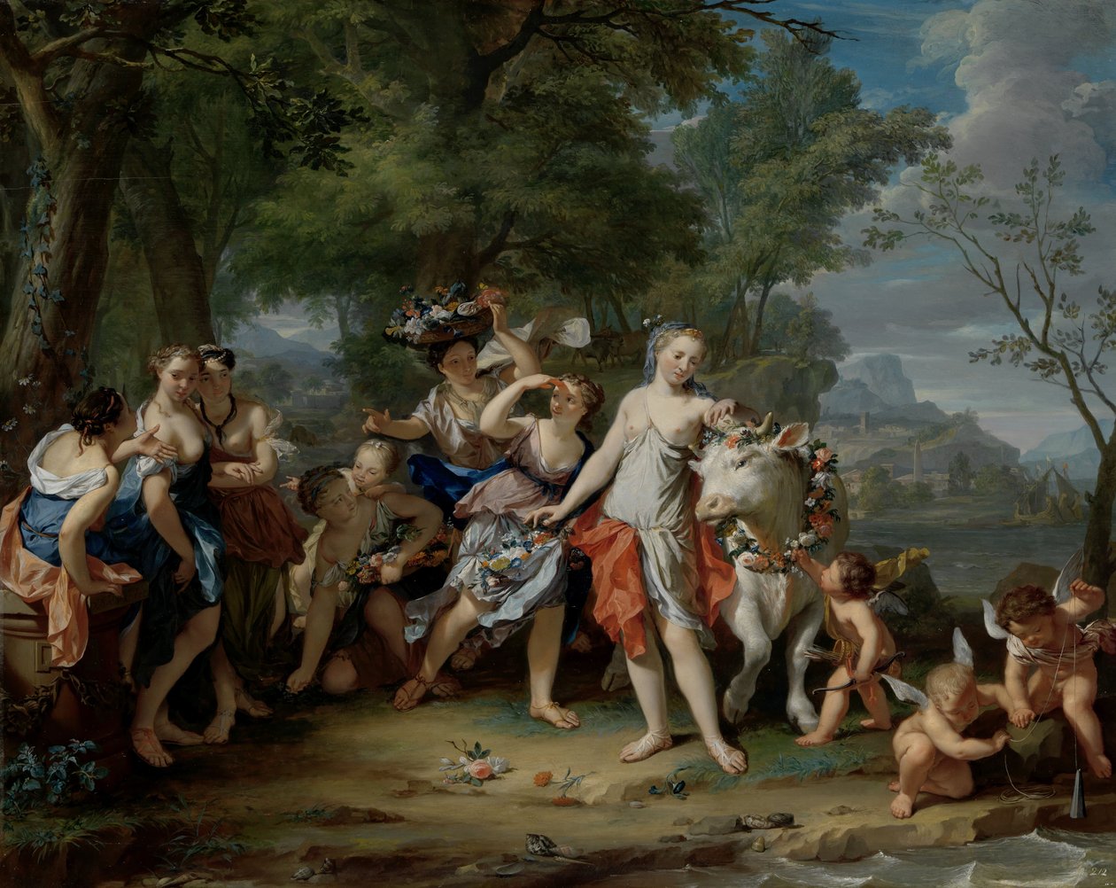 Europas voldtægt, ca. 1735-40 af Nicolaes Verkolje