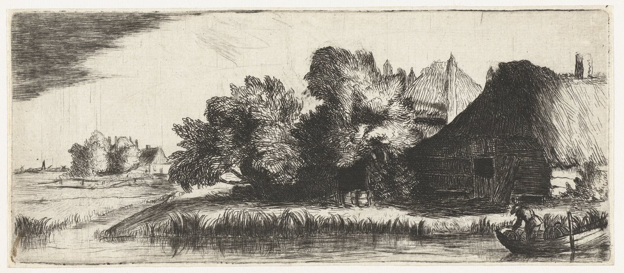 Landskab med en gård af Nicolaes Anthoni Flinck (attributed to)