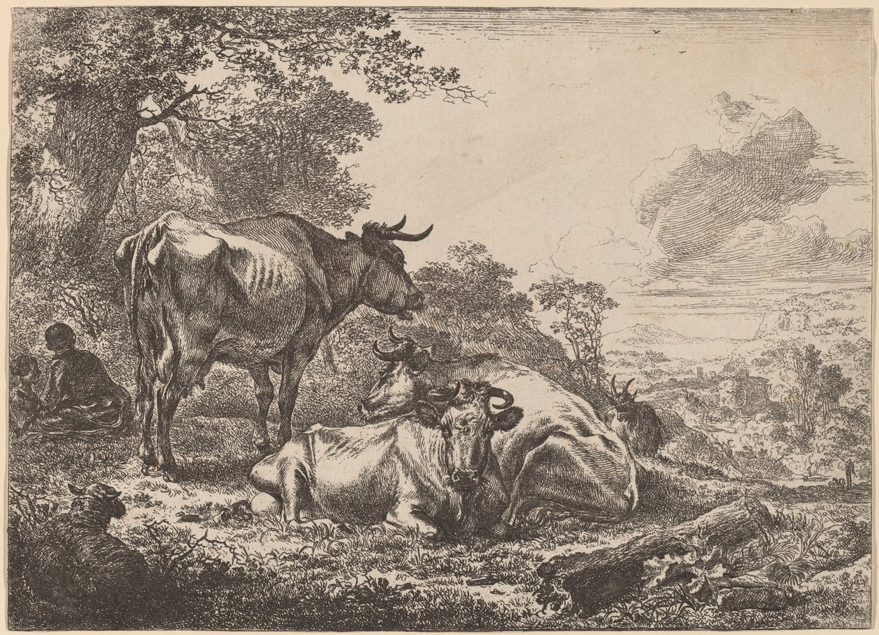 Hvilende køer. af Nicolaes Berchem
