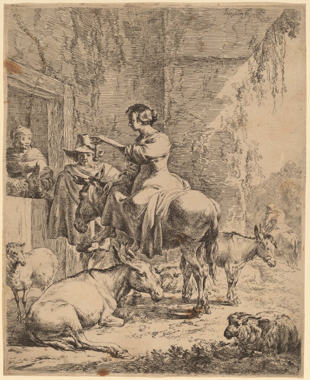 Resten før kroen. af Nicolaes Berchem