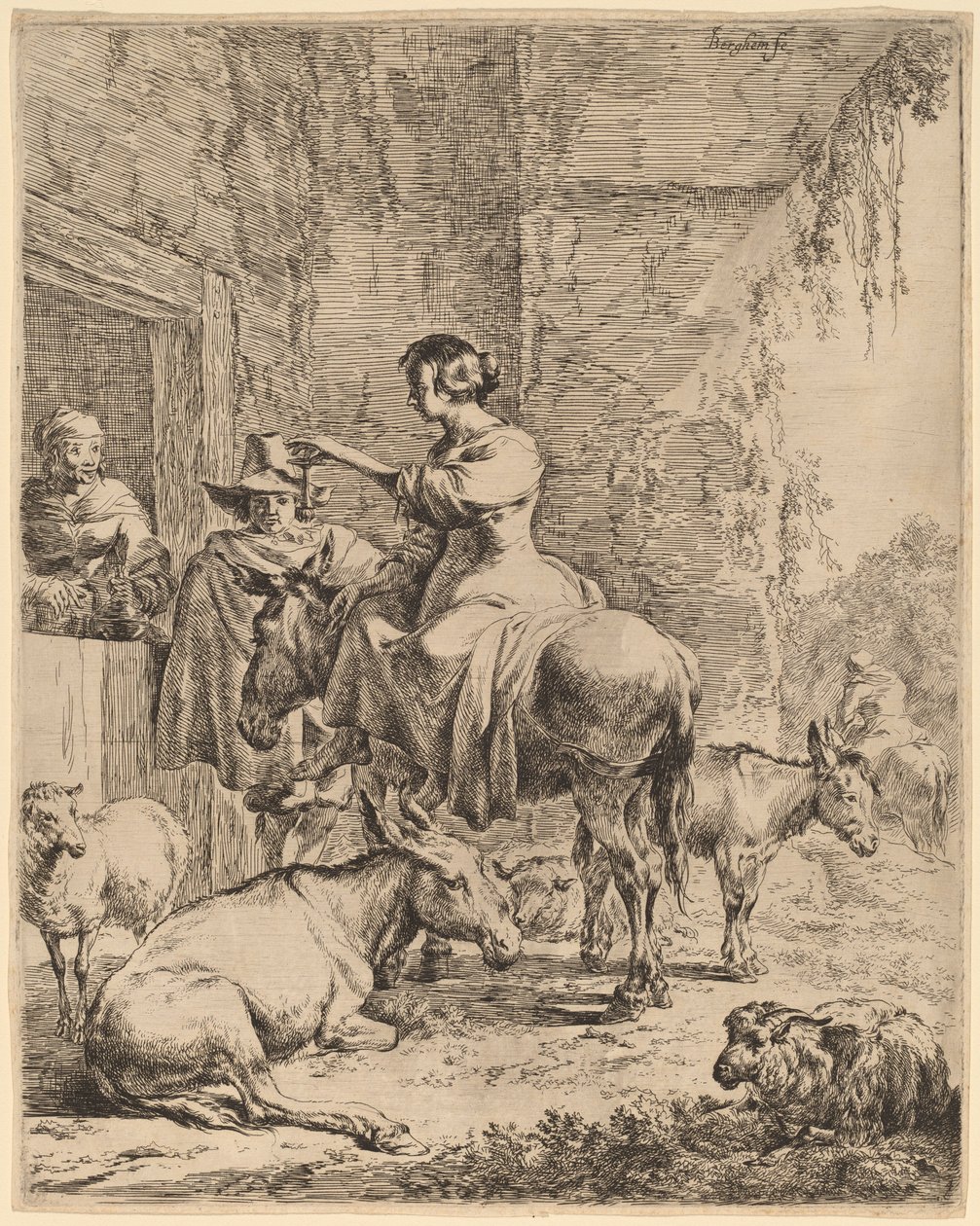 Resten før kroen. af Nicolaes Berchem