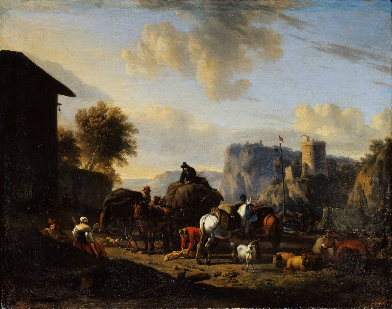 Resten af konvojen, 1600-tallet af Nicolaes Pietersz. Berchem