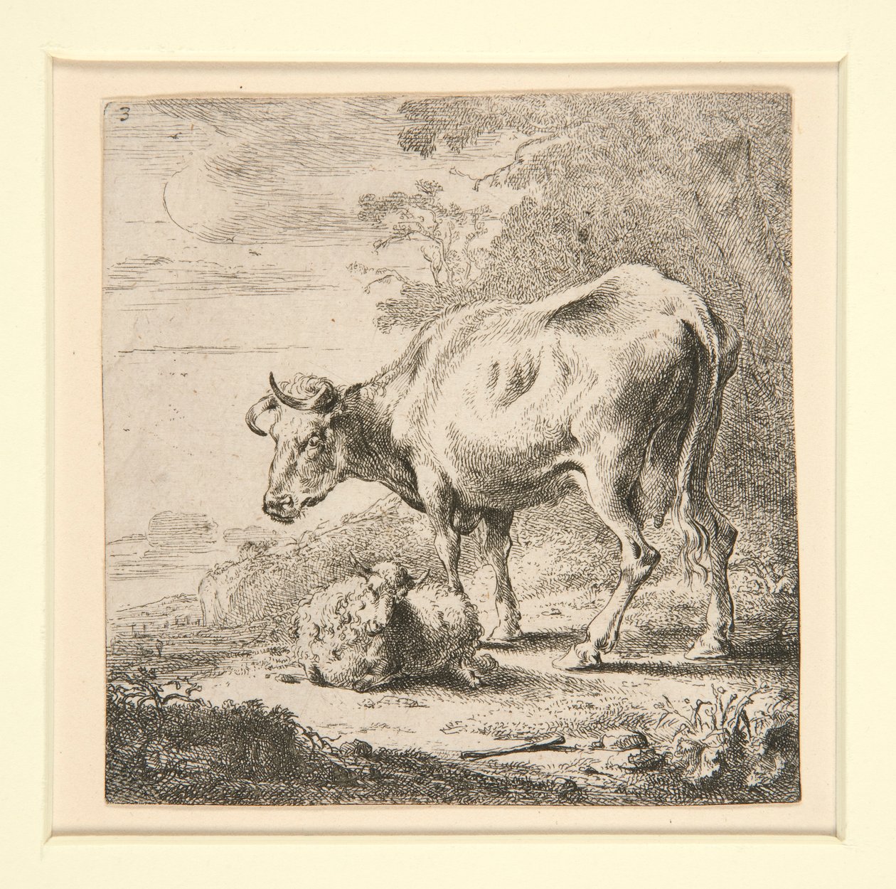 Sæt af køer, med mælkepigen af Nicolaes Berchem
