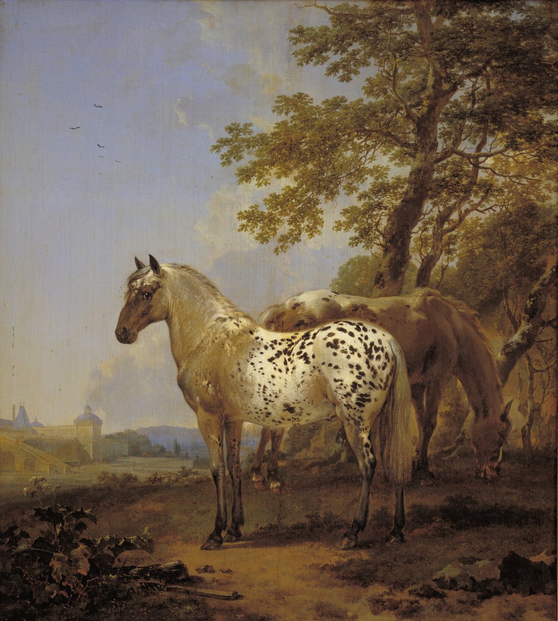 To heste i et landskab af Nicolaes Berchem