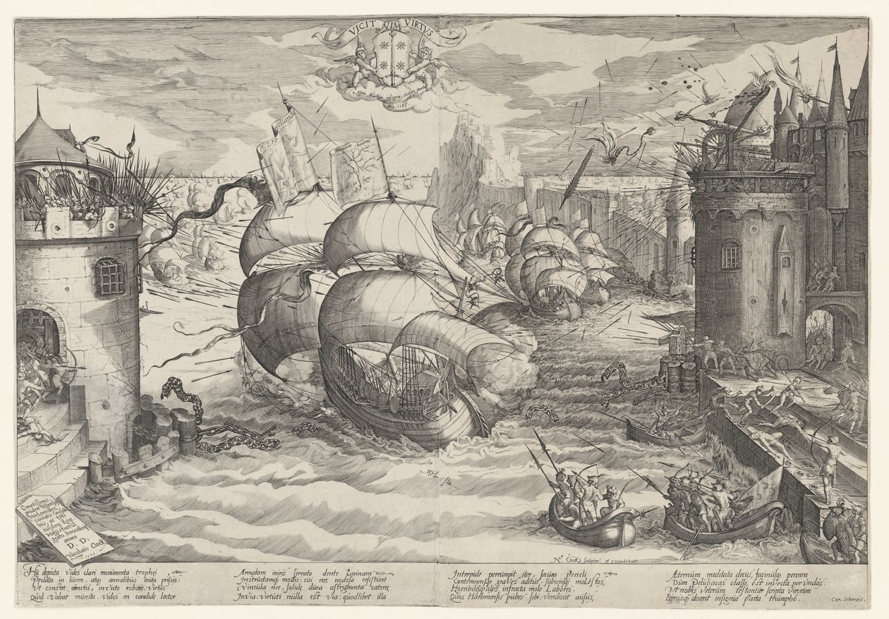 At tage Damiate og overvinde kæden, 1219 af Nicolaes Jansz. Clock