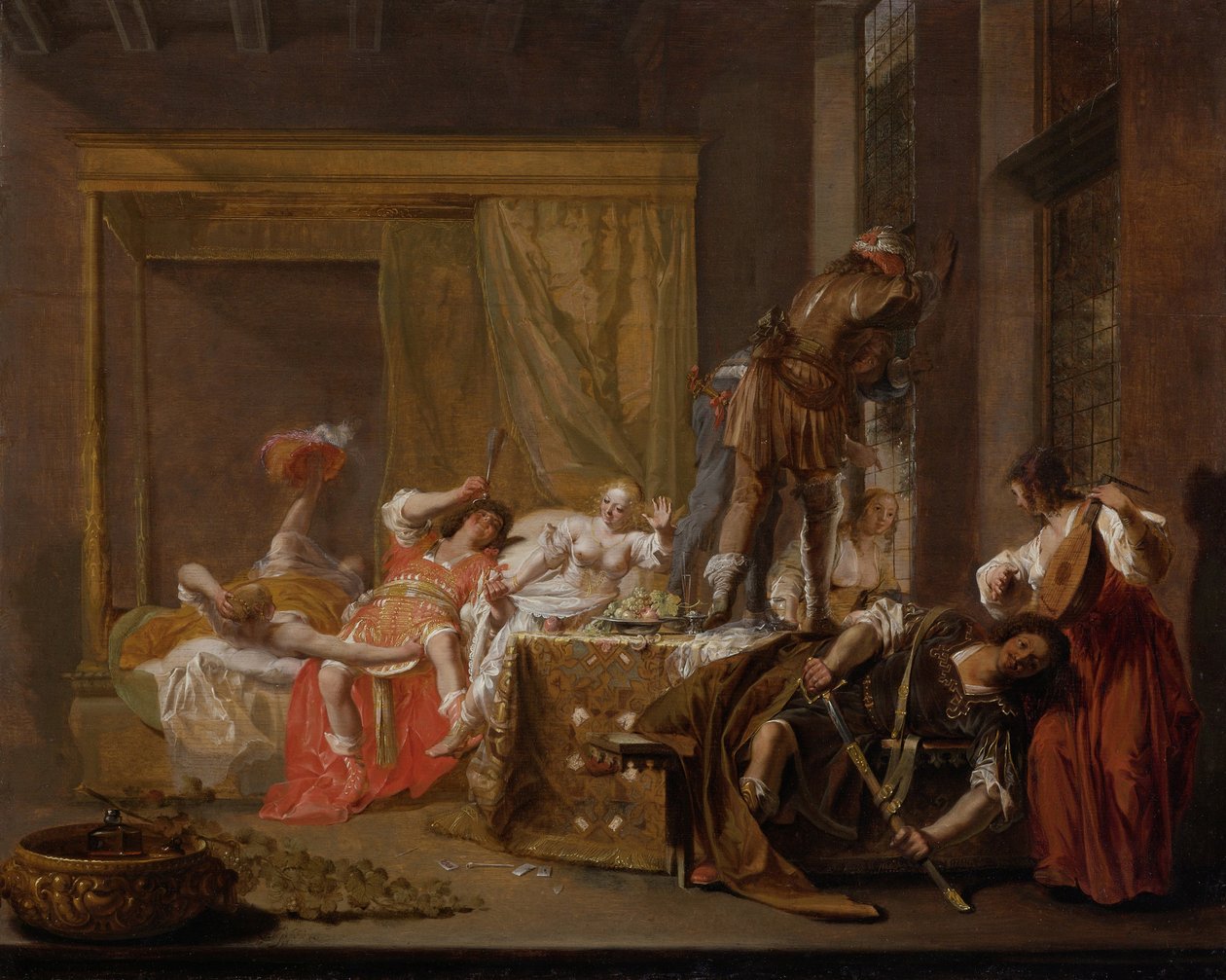 Selskab i et bordel Messalina und Gaius Silius, 1655 af Nicolaes Knüpfer