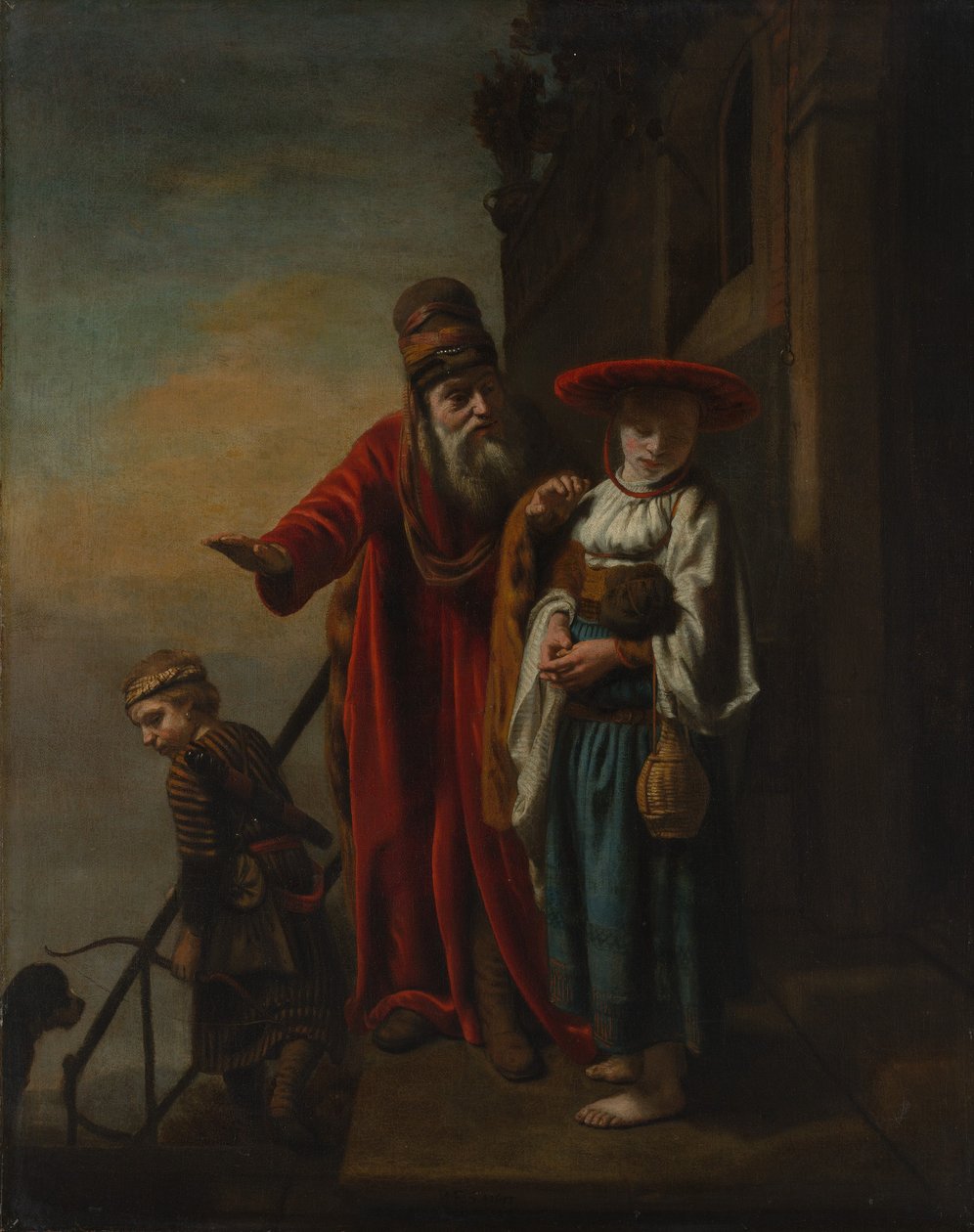 Abraham afskediger Hagar og Ismael, 1653. af Nicolaes Maes