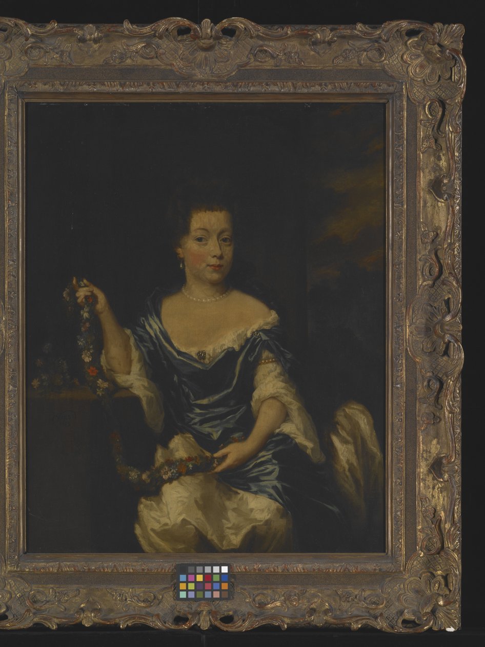 Portræt af en dame (olie på lærred) af Nicolaes Maes