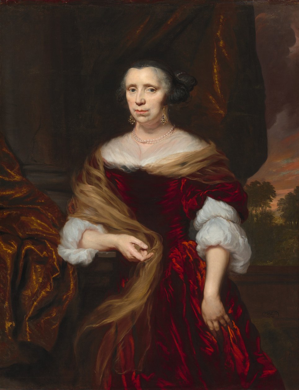 Portræt af en Dame af Nicolaes Maes