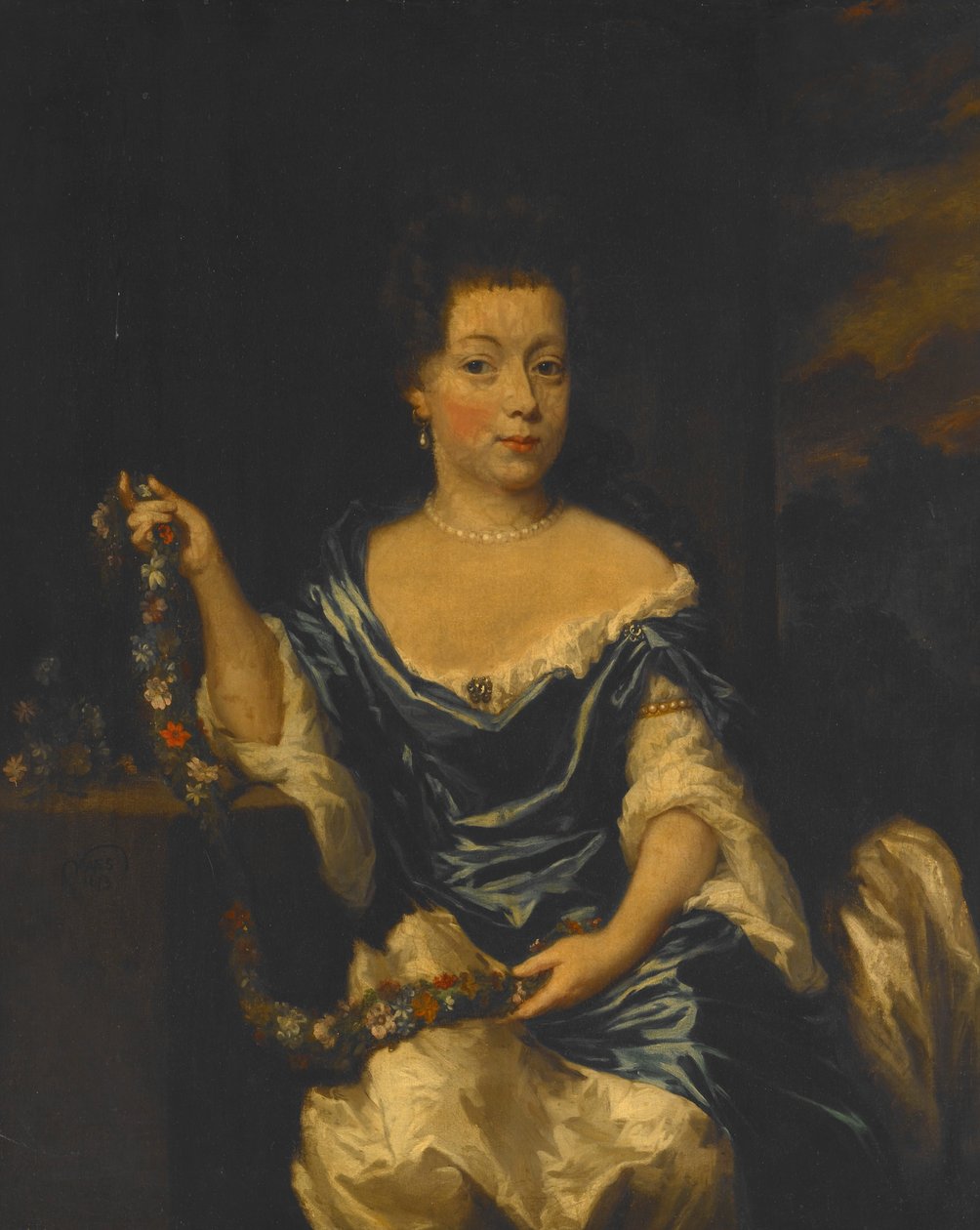 Portræt af en dame af Nicolaes Maes