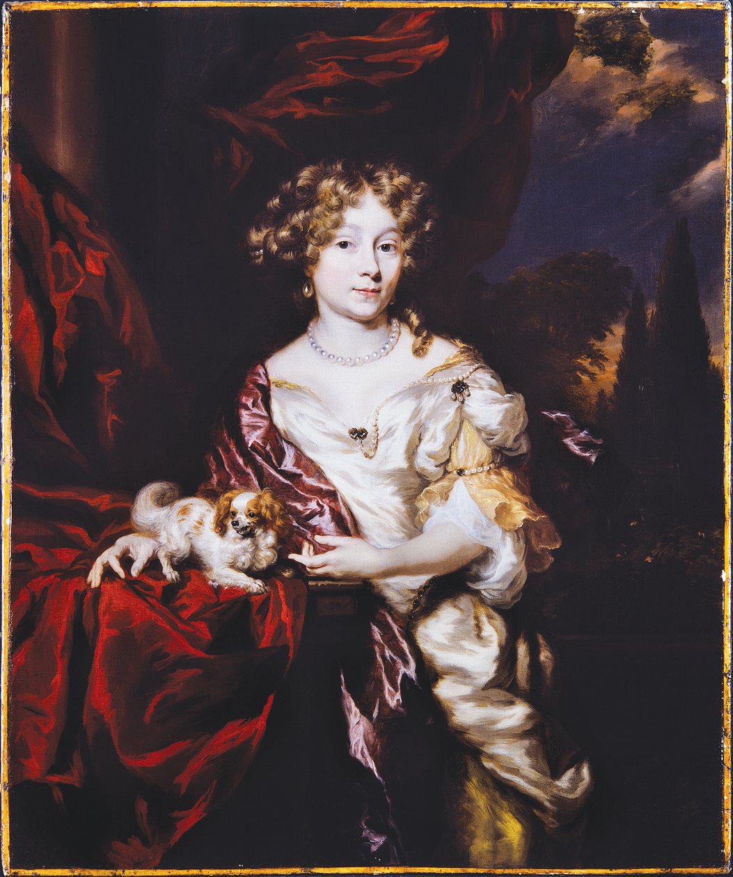 Portræt af en dame, 1677 af Nicolaes Maes