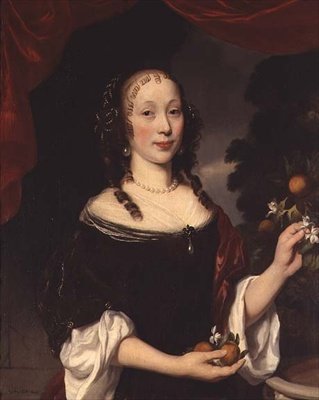 Portræt af en dame af Nicolaes Maes