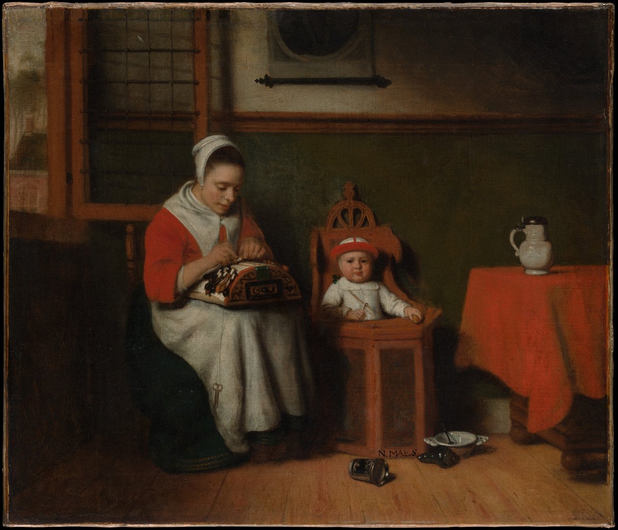Kniplersken af Nicolaes Maes
