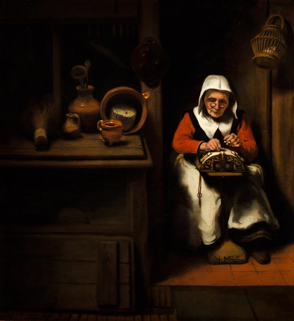 Den gamle kniplerske af Nicolaes Maes