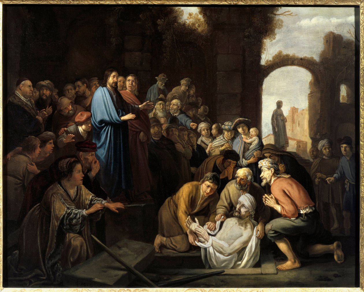Lazarus opstandelse. Maleri af Nicolaes Cornelisz Moyaert af Nicolaes Moeyaert
