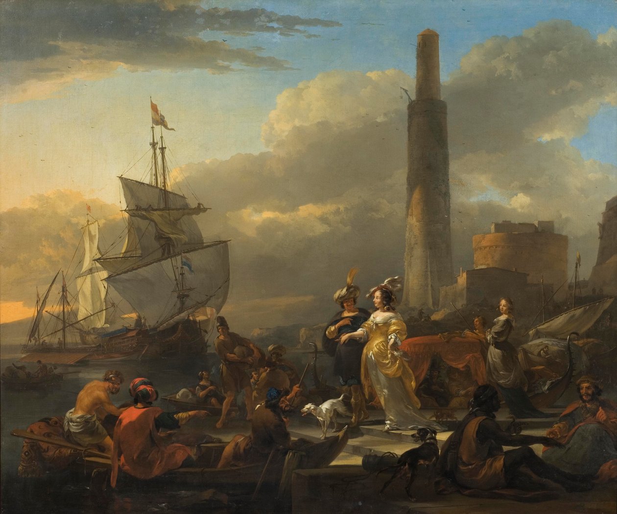 En havnescene, ca. 1665 af Nicolaes Pietersz. Berchem