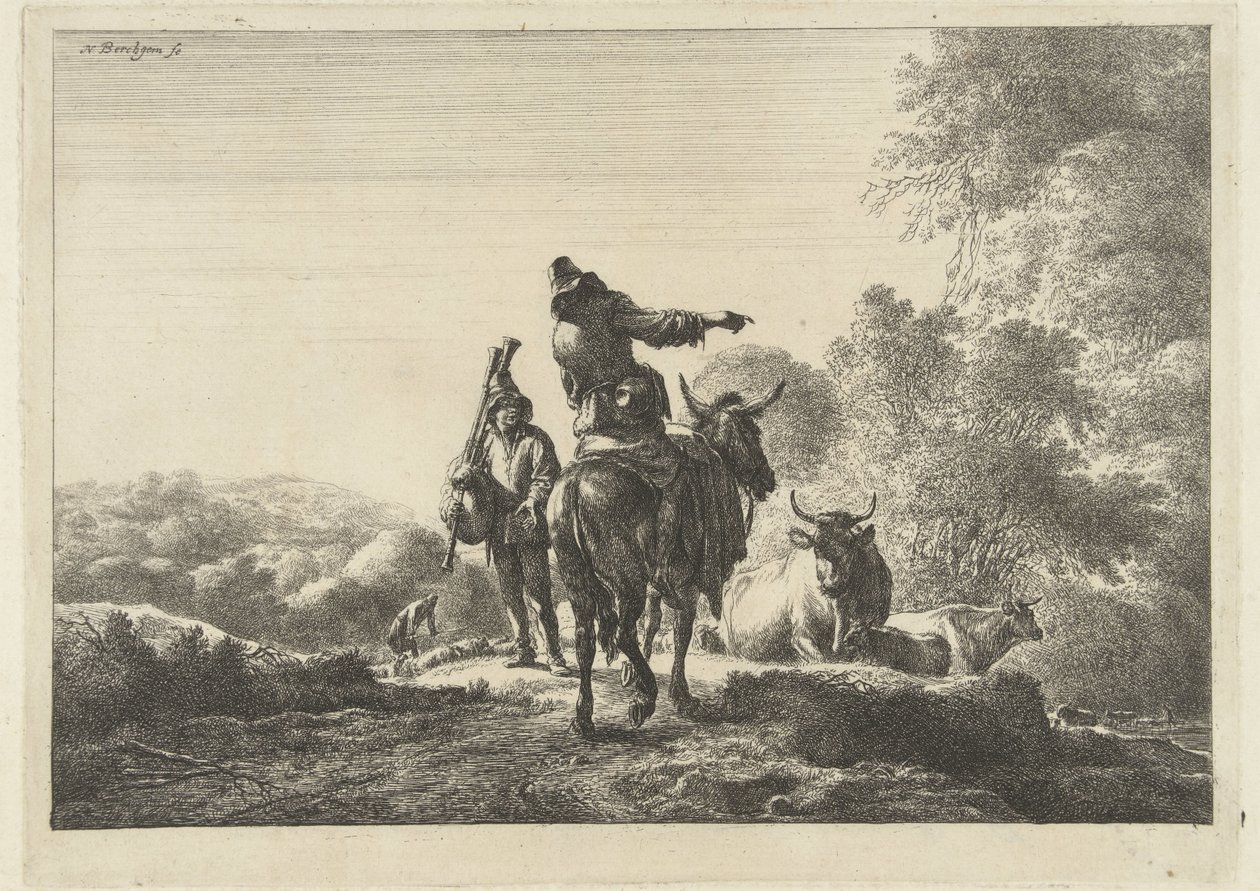 sækkepiber af Nicolaes Pietersz Berchem