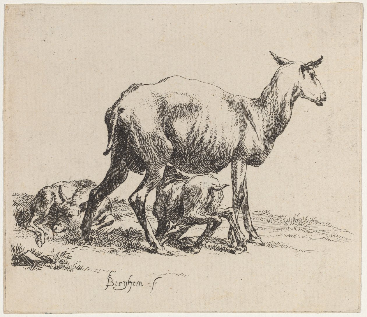 Moder, der amme sit lam af Nicolaes Pietersz Berchem