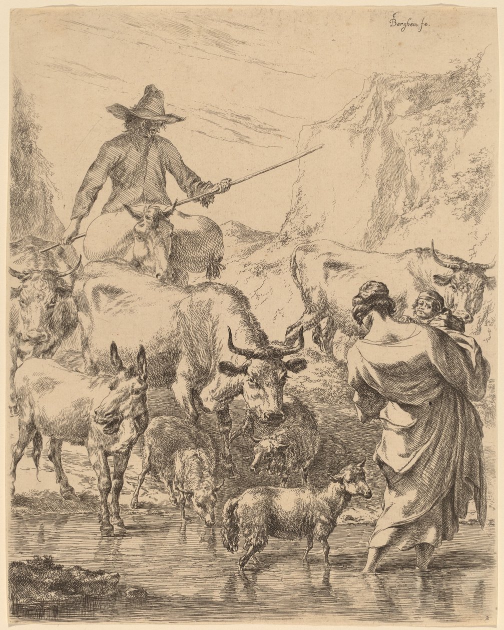 Flok krydser bækken af Nicolaes Pietersz Berchem