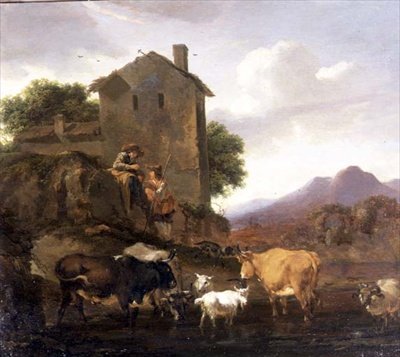 Hyrder med kvæg og geder af Nicolaes Pietersz. Berchem