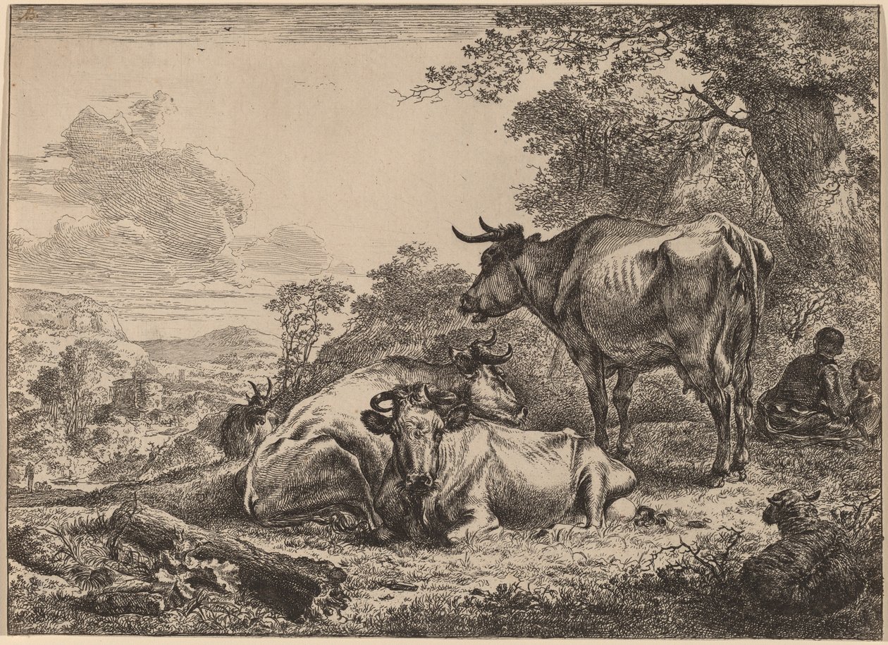 Hvilende køer af Nicolaes Pietersz Berchem