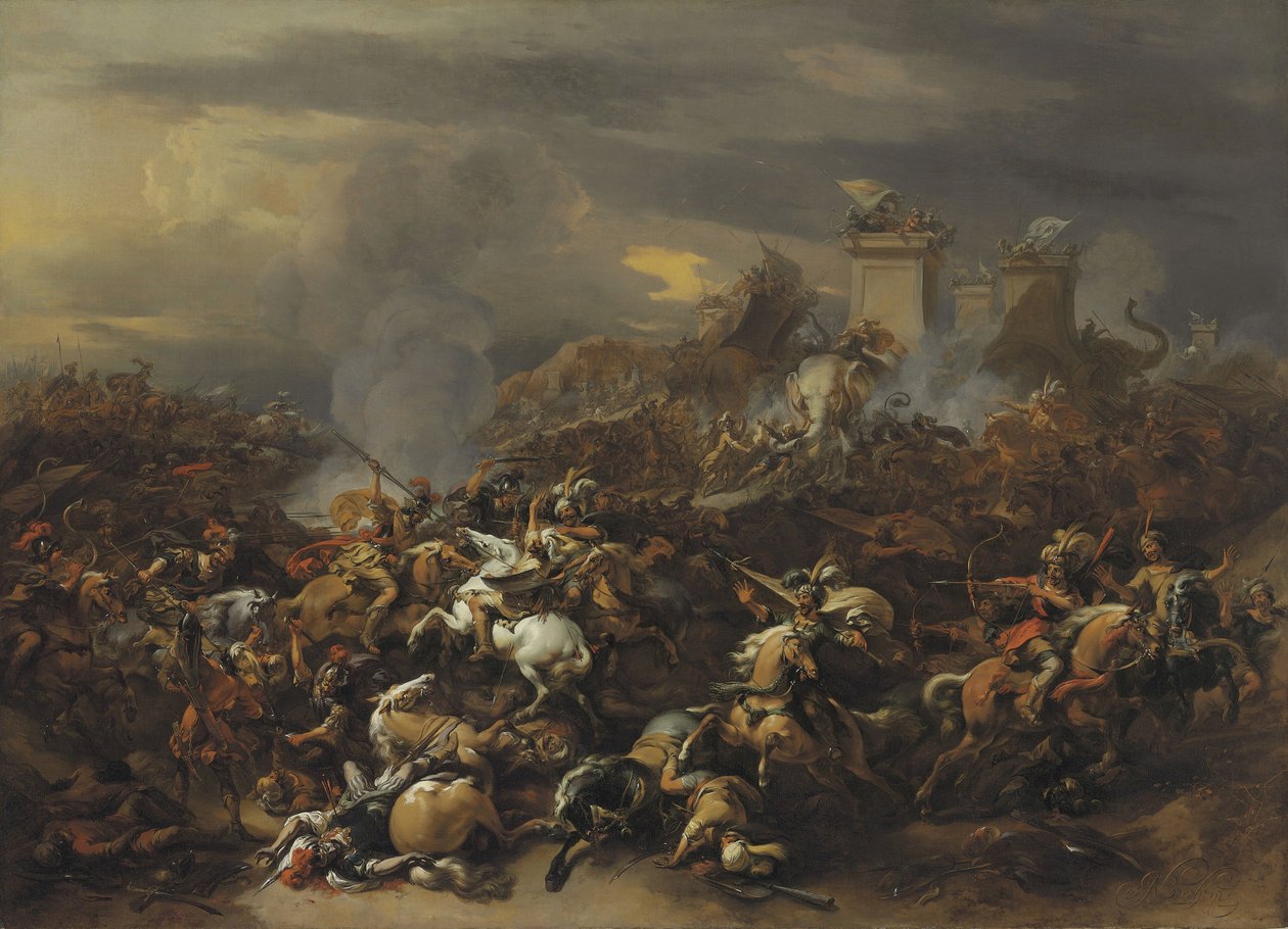 Slaget af Alexander den Store mod kongen Porus af Nicolaes Pietersz. Berchem