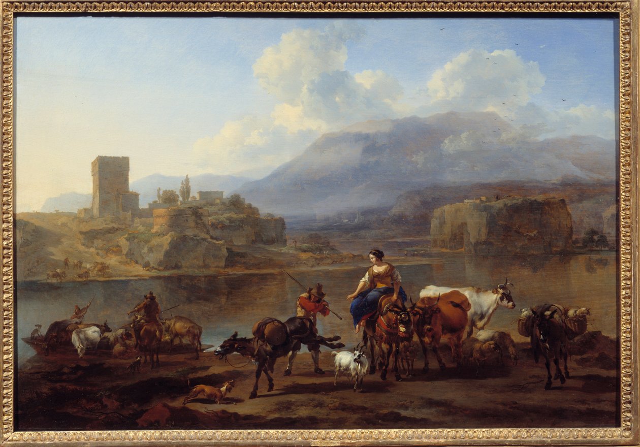 Passagen af maleribakken af Bercherm van Haarlem (1620-1683) af Nicolaes Pietersz. Berchem