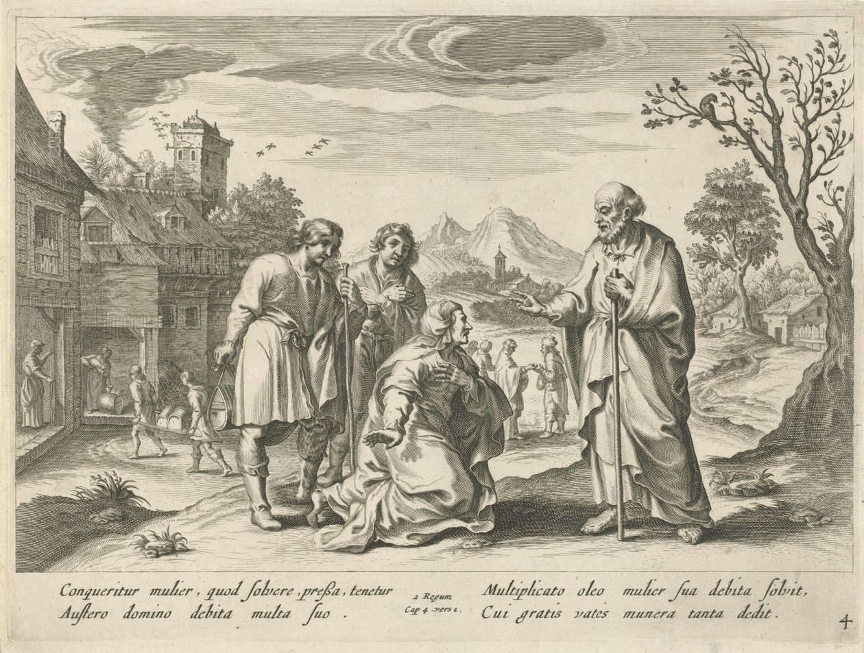 Elisa hjælper en fattig enke History of Elisa (serietitel) af Nicolaes Ryckmans